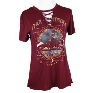 Modern Lux maroon star struck high low top